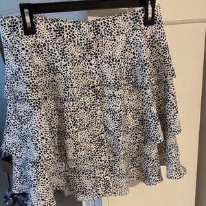 Very J Black and White Polka Dot A-Line Skirt